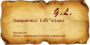 Gasparecz Líviusz névjegykártya